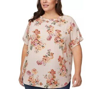 Buffalo David Bitton Womens Floral Blouse Top Size XL Multicolor Pullover Boho